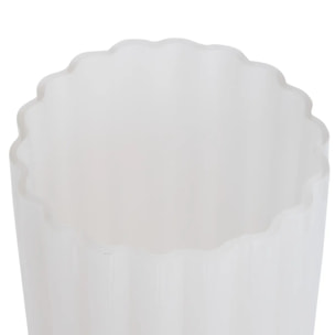 Vase Fleur de rose Strié 12x12x28cm Blanc