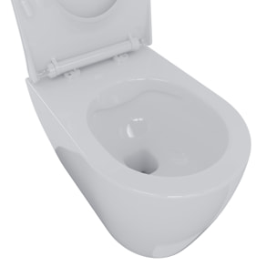 Coppia Sanitari Filomuro Filo Muro Vaso WC Rimless Senza Brida E Bidet Design Moderno In Ceramica Copriwater Chiusura Soft Close Rallentata Bianco