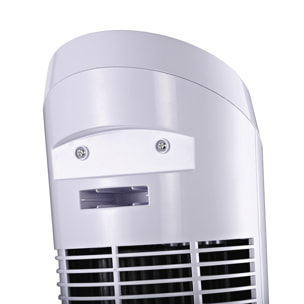 HOMCOM Ventilatore a Torre Oscillante da 45W a 3 Velocità, Ventilatore a Colonna in Plastica ABS, 27x27x75 cm, Bianco