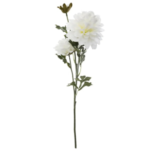Tige de dahlia artificiel blanc H62cm