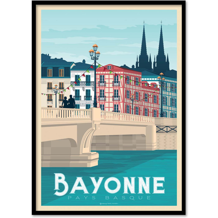 Affiche - Bayonne - Olahoop Travel Posters