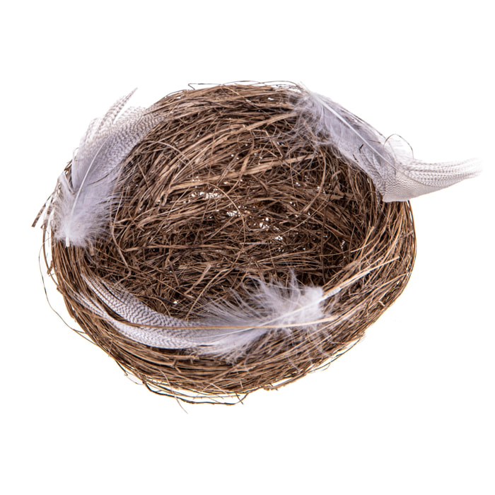 Nido Con Piume - Pezzi 12 - 13xH3x13cm - Bianchi Dino SpA