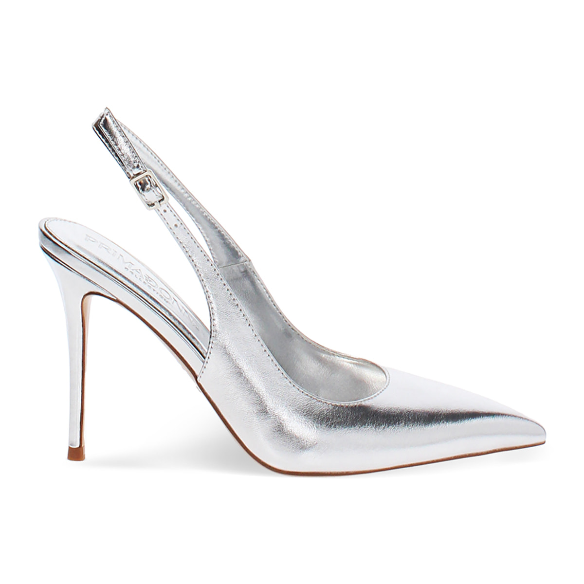 Zapato de salón plata tacón 10 cm