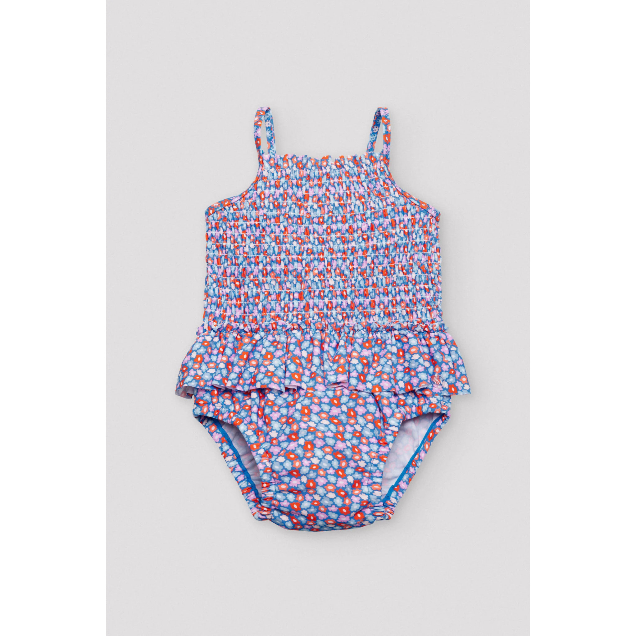 Costume da bagno bimba a nido d'ape con fiorellini