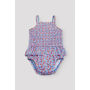 Costume da bagno bimba a nido d'ape con fiorellini