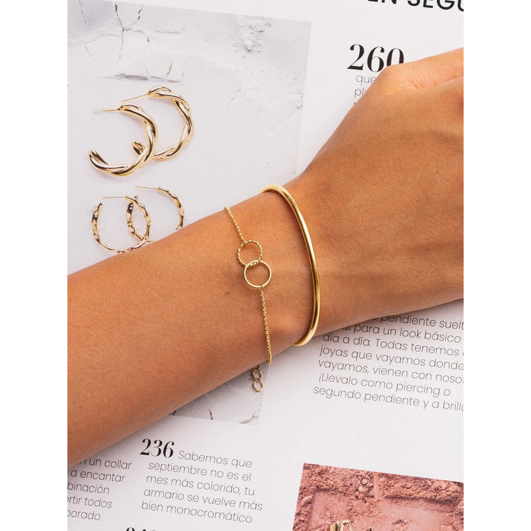 Pulsera Circles Twist Baño Oro