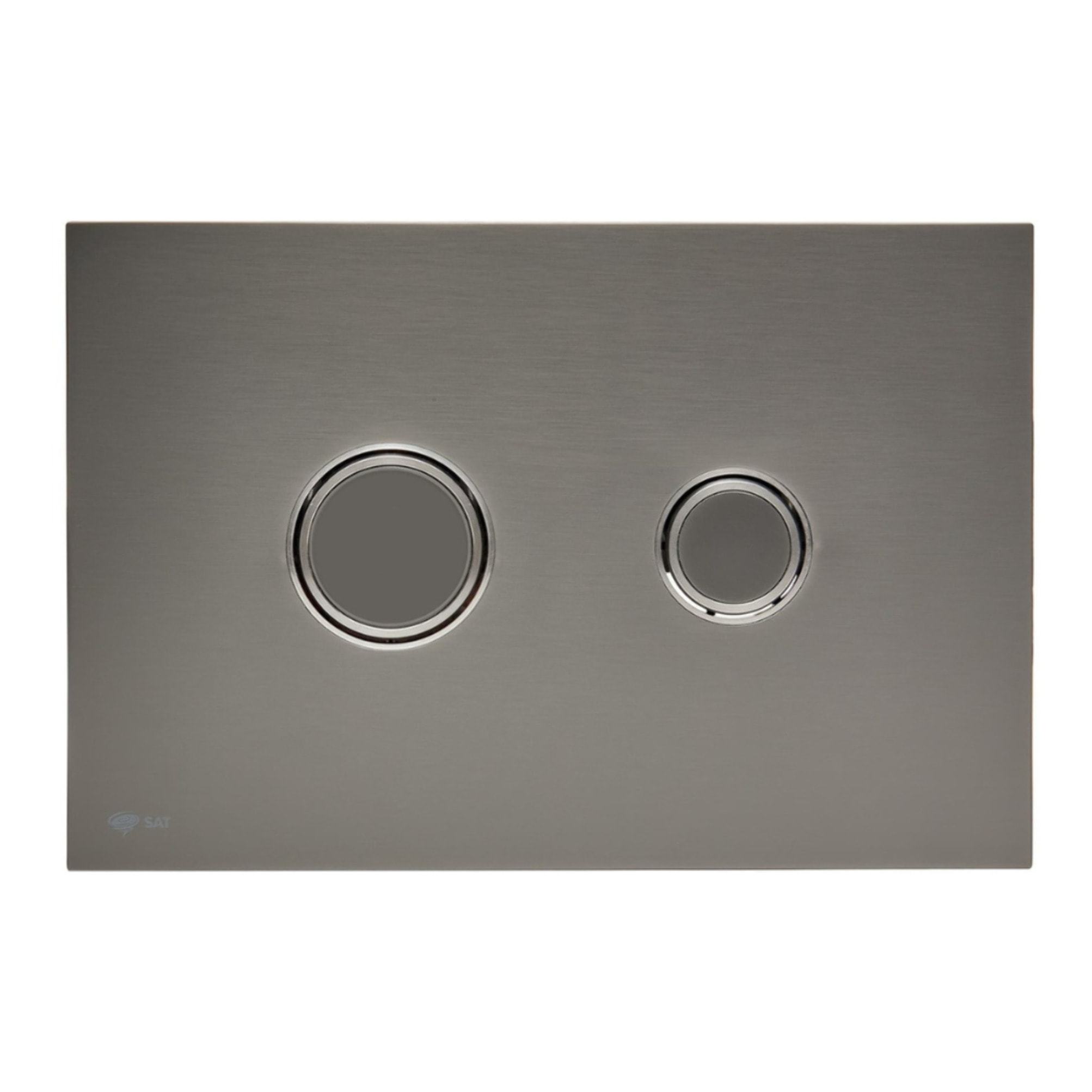 Plaque de commande double touche en acier inoxydable, traitement PVD, gun metal mat (SATATBGM)