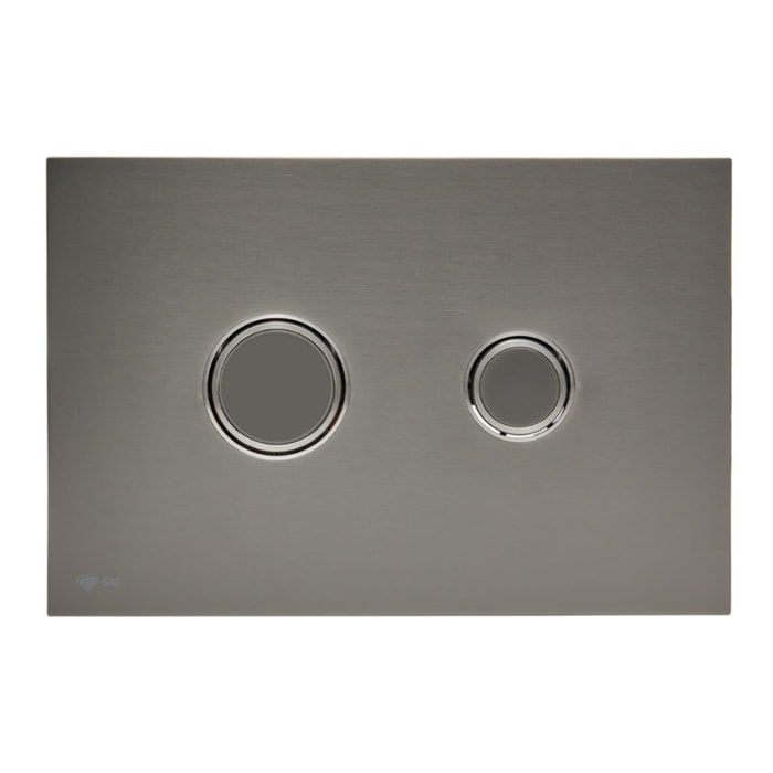 Plaque de commande double touche en acier inoxydable, traitement PVD, gun metal mat (SATATBGM)