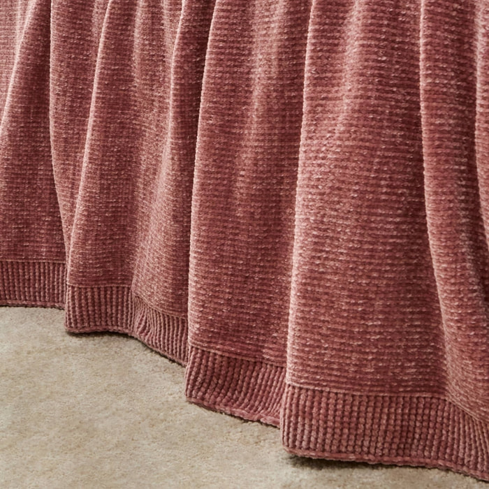 Plaid chenilla Chenu color rosa Poliéster