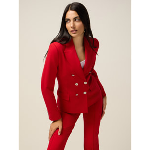 Oltre - Blazer cruzado en punto milano - Rojo
