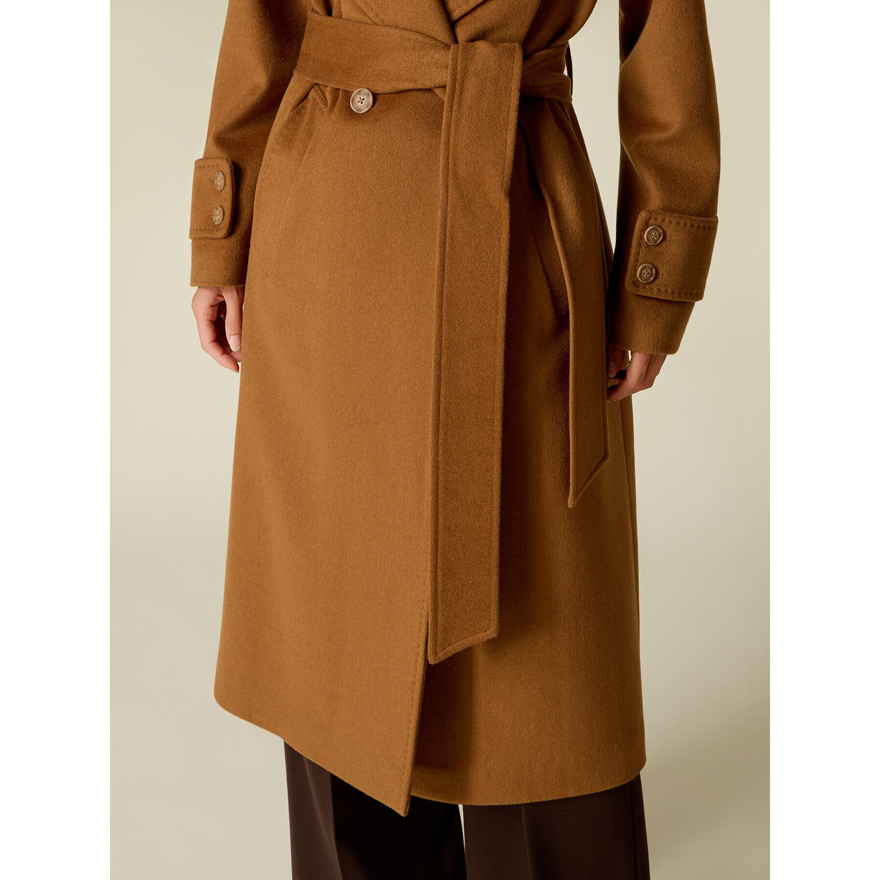 Oltre - Cappotto doppiopetto misto lana - Marrone