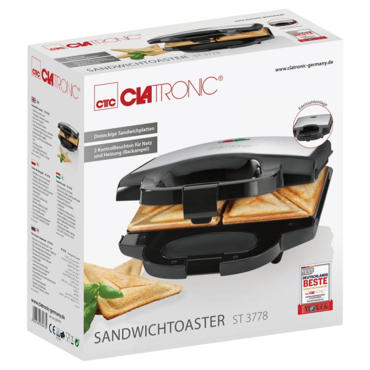 Appareil à Sandwich et Croque-Monsieur Clatronic ST3778