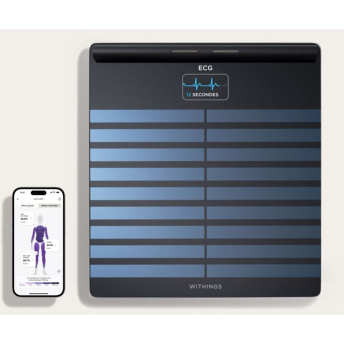 Pèse personne connecté WITHINGS Body Scan noir