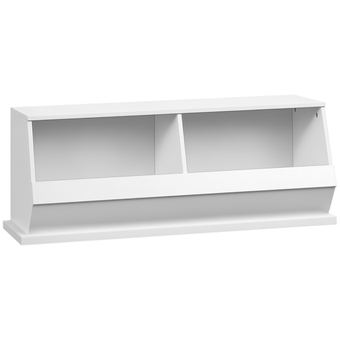 Meuble de rangement 2 casiers - dim. 90L x 36l x 35H cm - MDF blanc