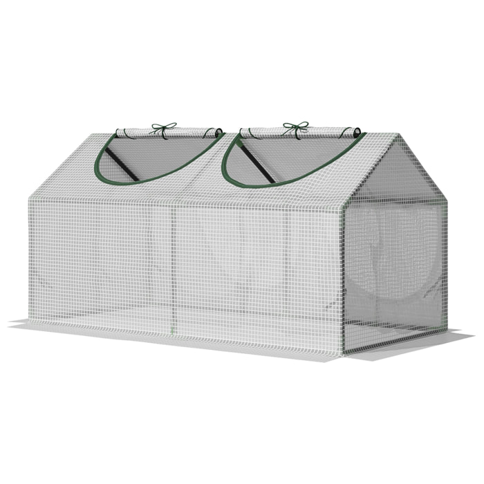 Invernadero Caseta de Terraza 120x60x60 cm de Acero con 2 Ventanas Translúcido