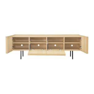 Lines - Meuble TV 4 portes en bois L200cm : Couleur - Bois clair