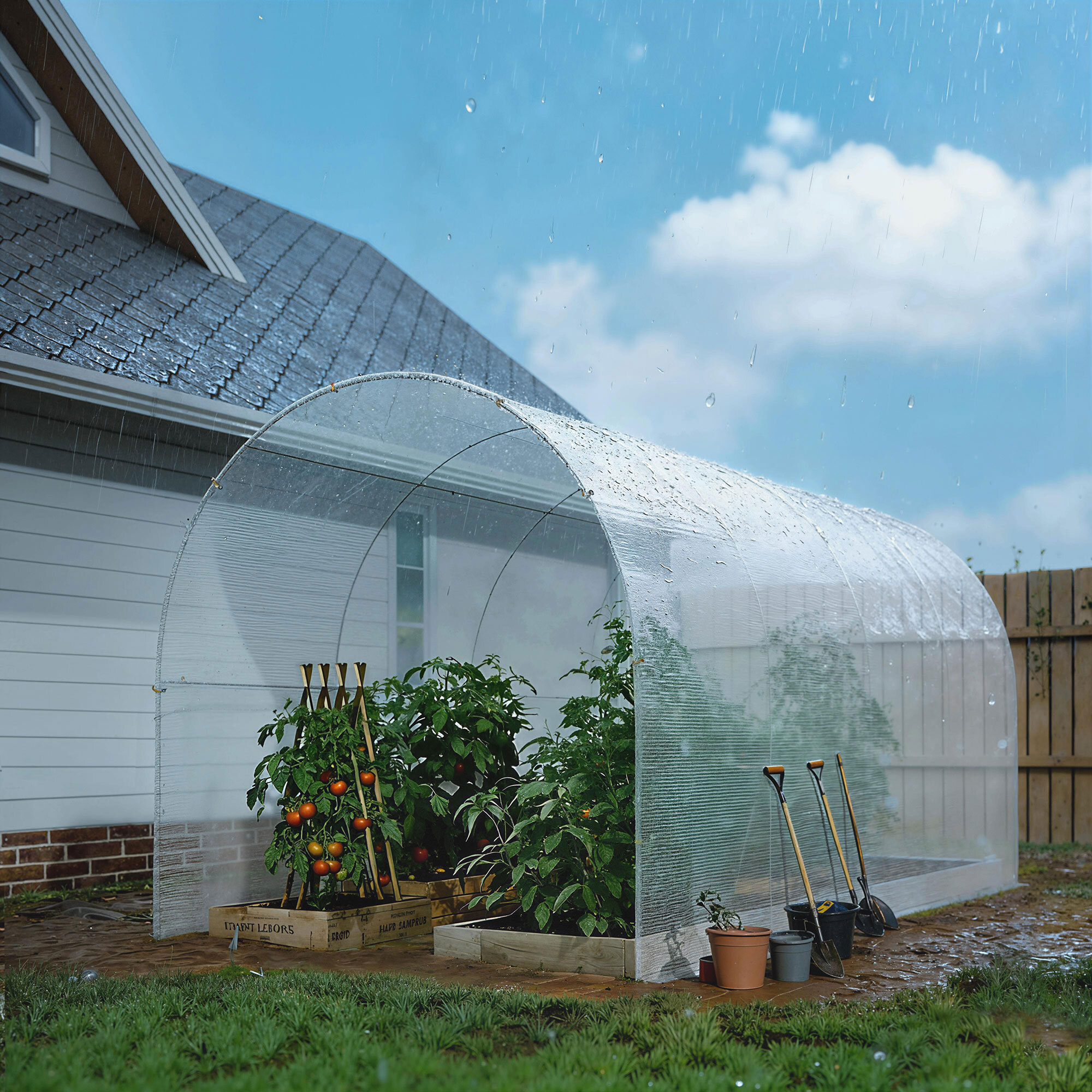 Bâche de protection blanche intérieur/extérieur 6x4m 140g/m²