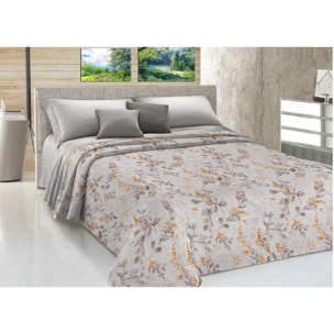 Copriletto Piquet 100% Cotone Linea Sofia Vittoria Ocra