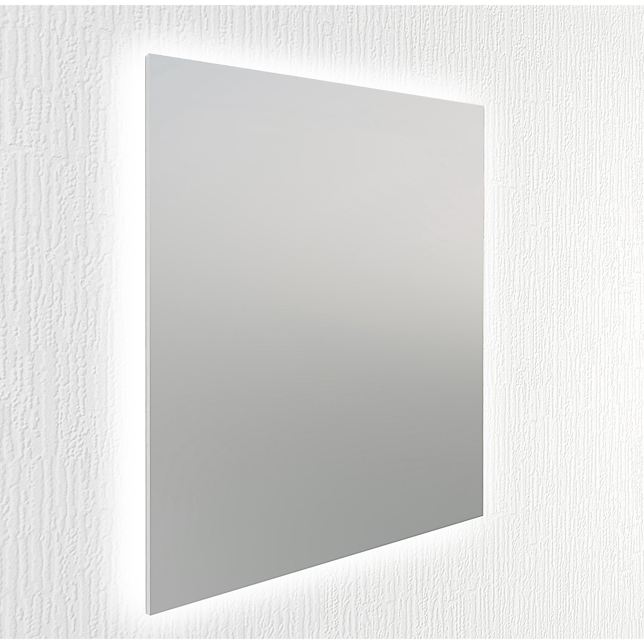 Miroir de salle de bain lumiére led périmetral Alday, 80x80cm