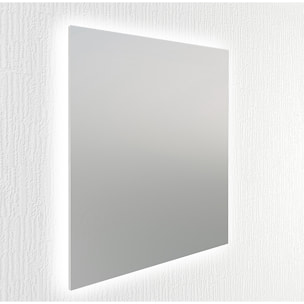 Miroir de salle de bain lumiére led périmetral Alday, 80x80cm