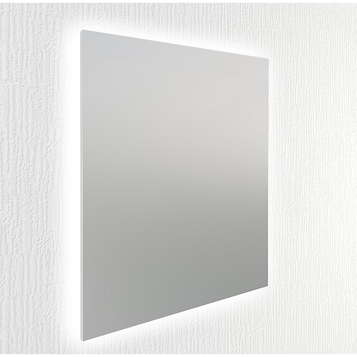 Miroir de salle de bain lumiére led périmetral Alday, 80x80cm