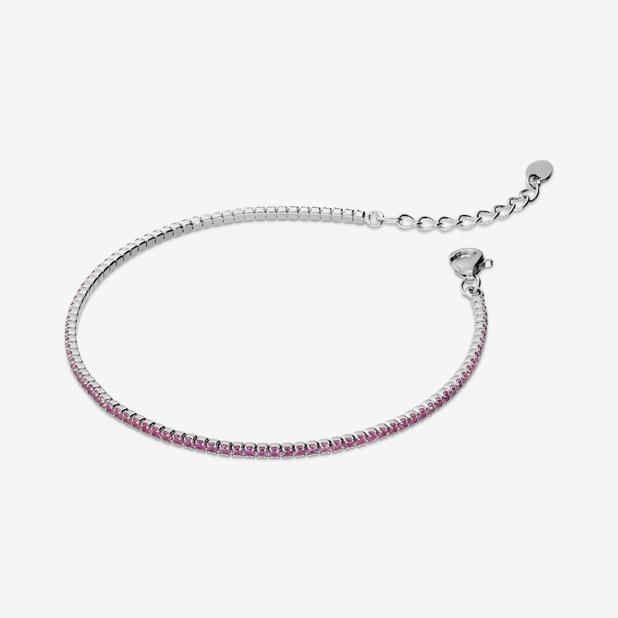 Bracciale Tennis con Cubic Zirconia Rosa 1.2mm