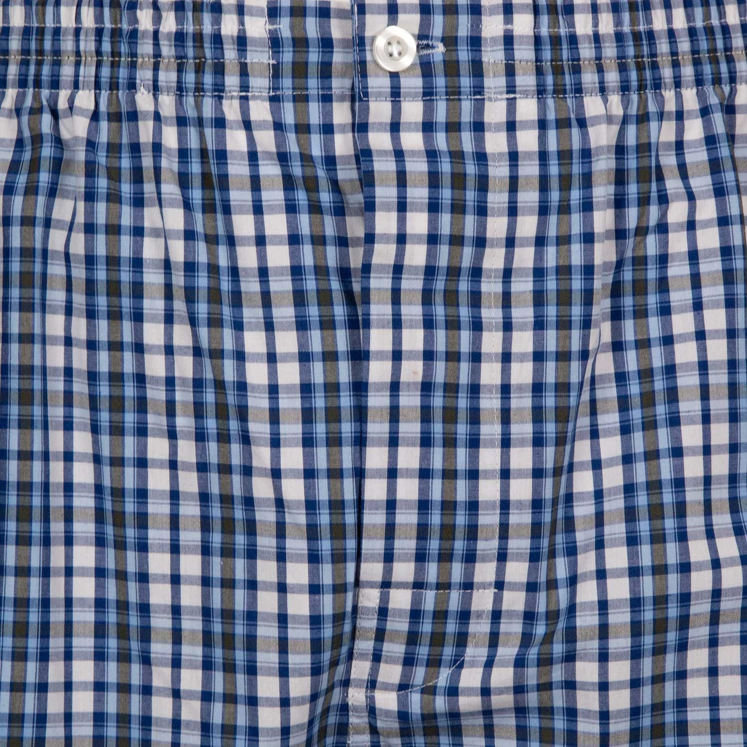 Pigiama leggero UOMO cotone quadretto bianco. ROYAL. ROYAL scuro