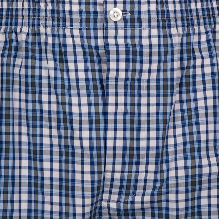 Pigiama leggero UOMO cotone quadretto bianco. ROYAL. ROYAL scuro