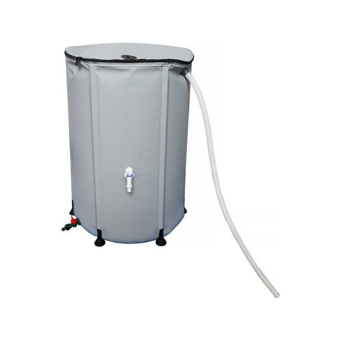 Récupérateur d'eau souple en PVC 500 L - Gris