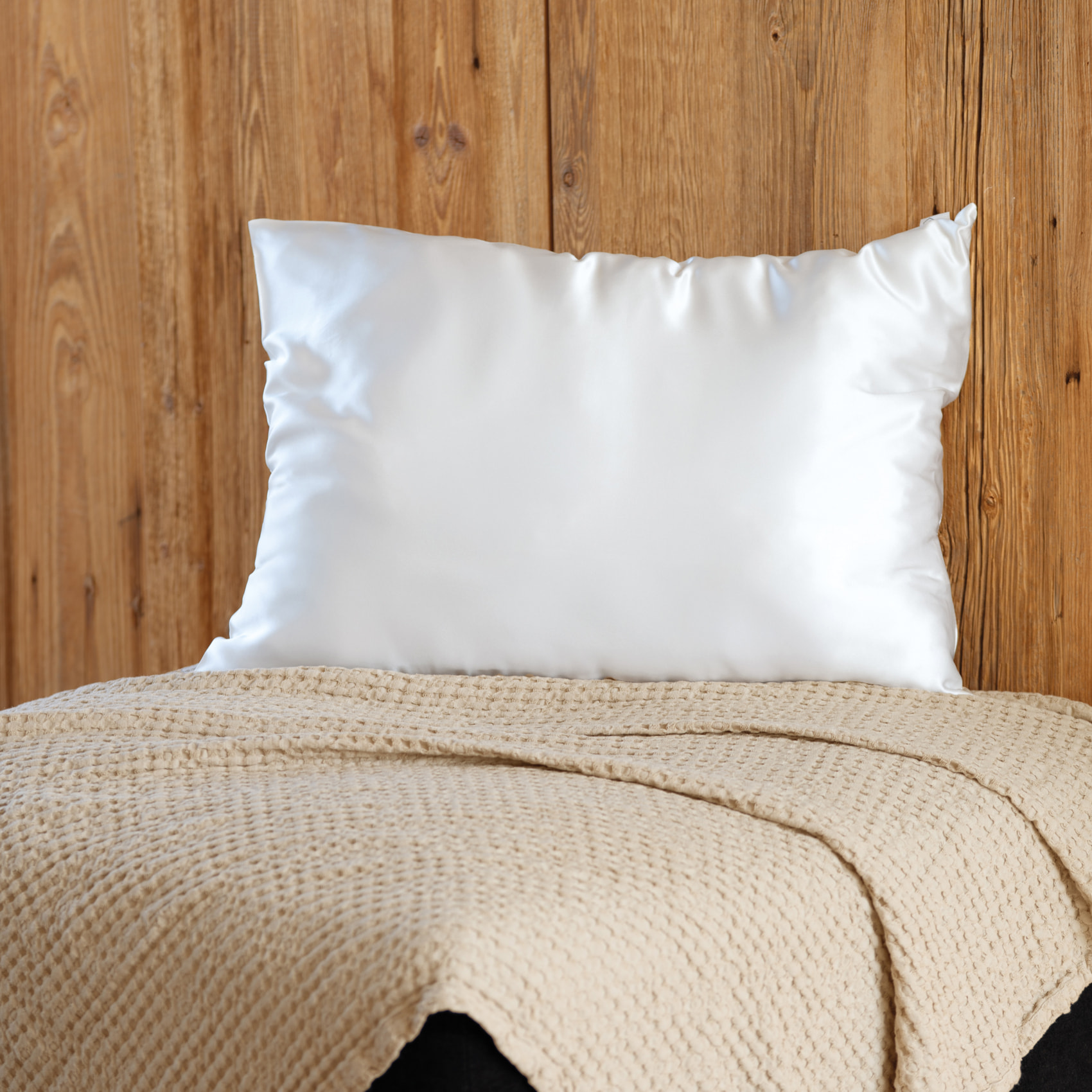 Taie d’oreiller en soie anti frisotti et anti-âge - Blanc