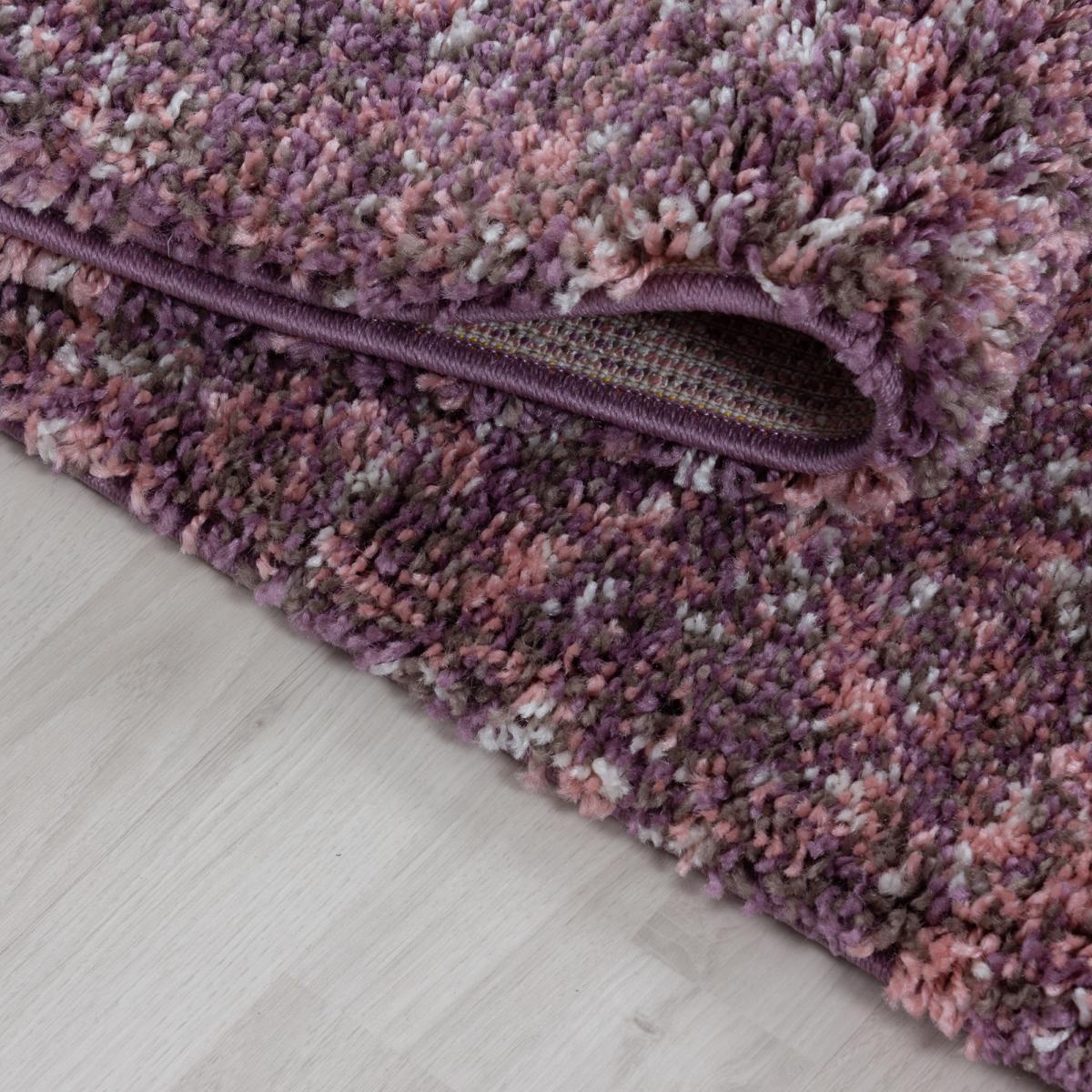 Tapis poils longs shaggy tissé motif faux uni MIGE