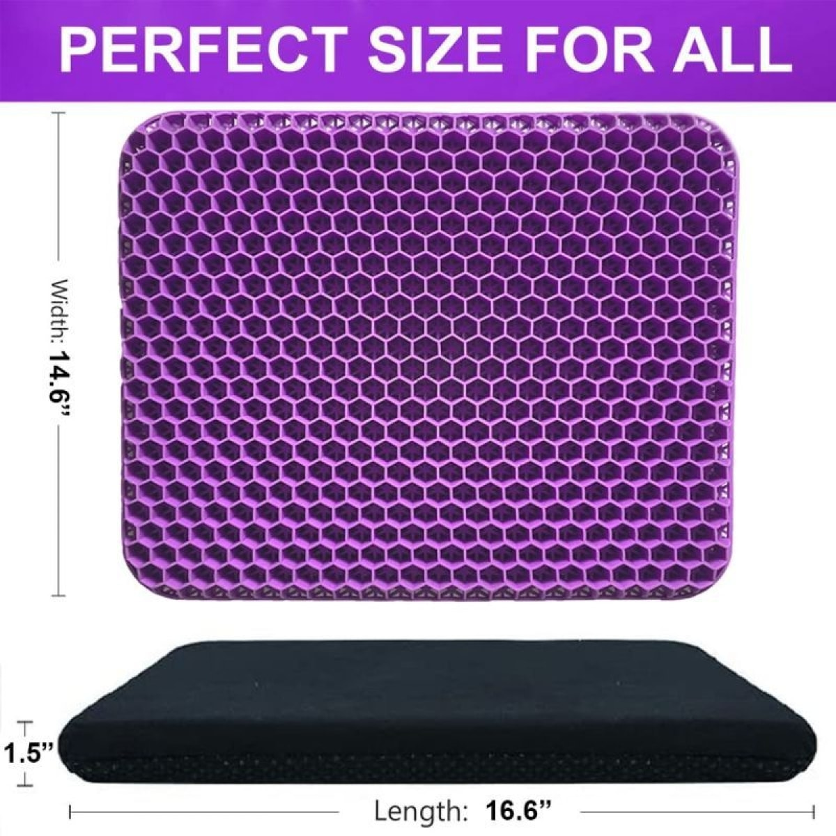 Coussin de siège en gel Violet Herzberg HG03169-PUR