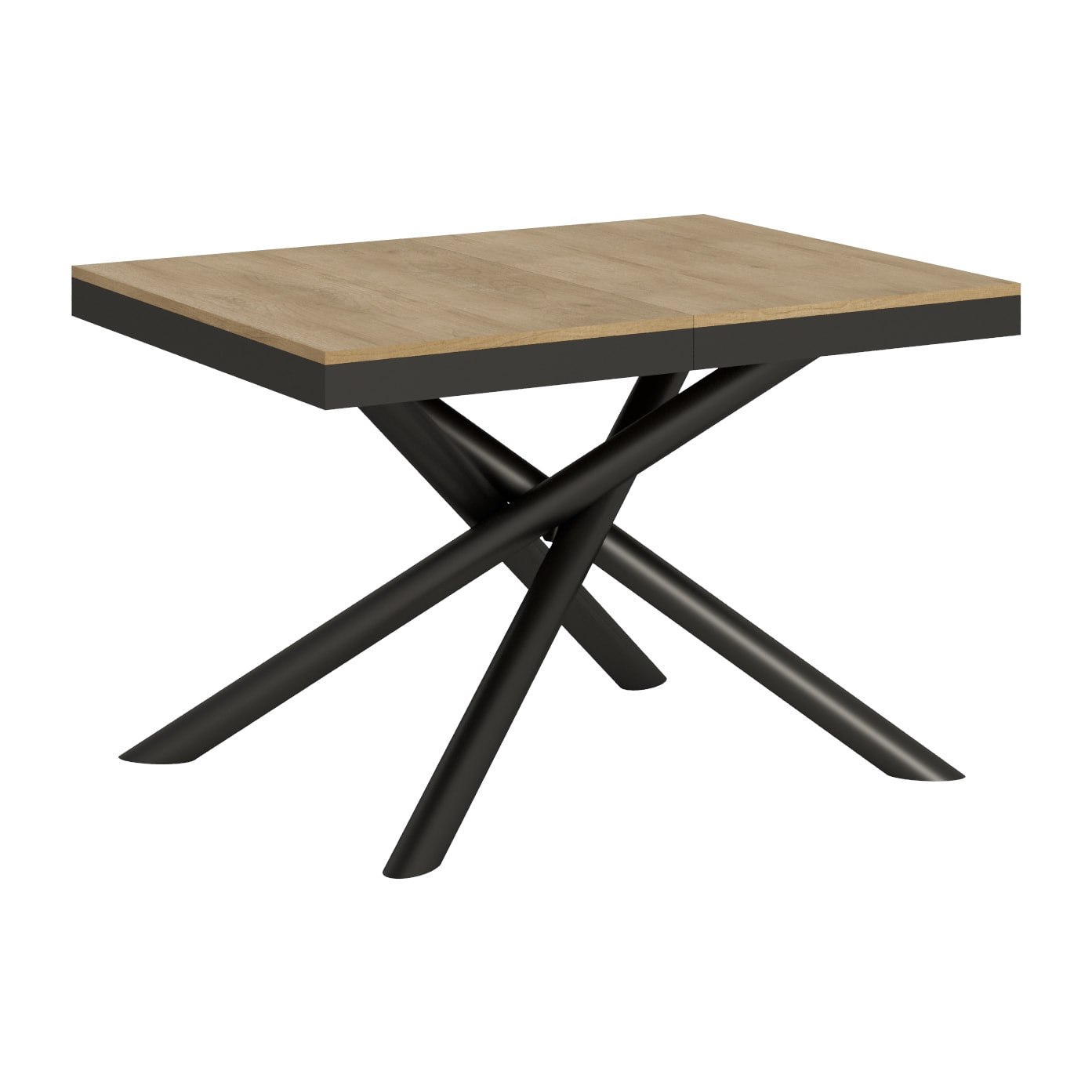 Table extensible 90x120/380 cm Famas Evolution Chêne Nature cadre Anthracite