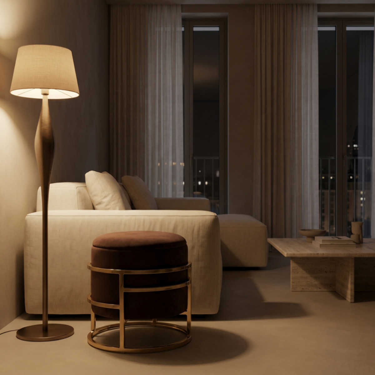 Pouf Contenitore Rotondo in Velluto con Coperchio e Base in Acciaio Dorata, Seduta Imbottita con Vano Contenitore dallo Stile Elegante per Soggiorno, Camera da Letto e Ingresso