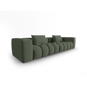 Canapé modulable "Lorella" 5 places en tissu structurel vert olive foncé