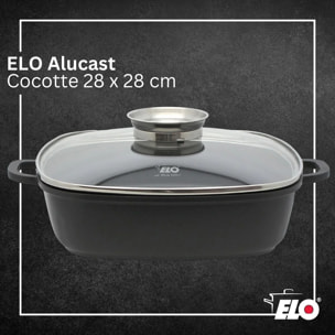 Cocotte 28 x 28 cm en fonte aluminium antiadhésive 3,6 L Elo Alucast