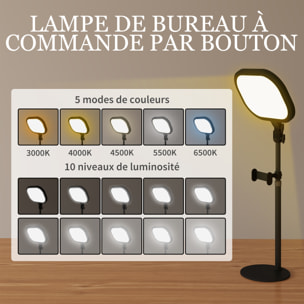 Lampe de bureau LED lampe de table dimmable 5 modes de couleur réglable port USB timer support téléphone noir