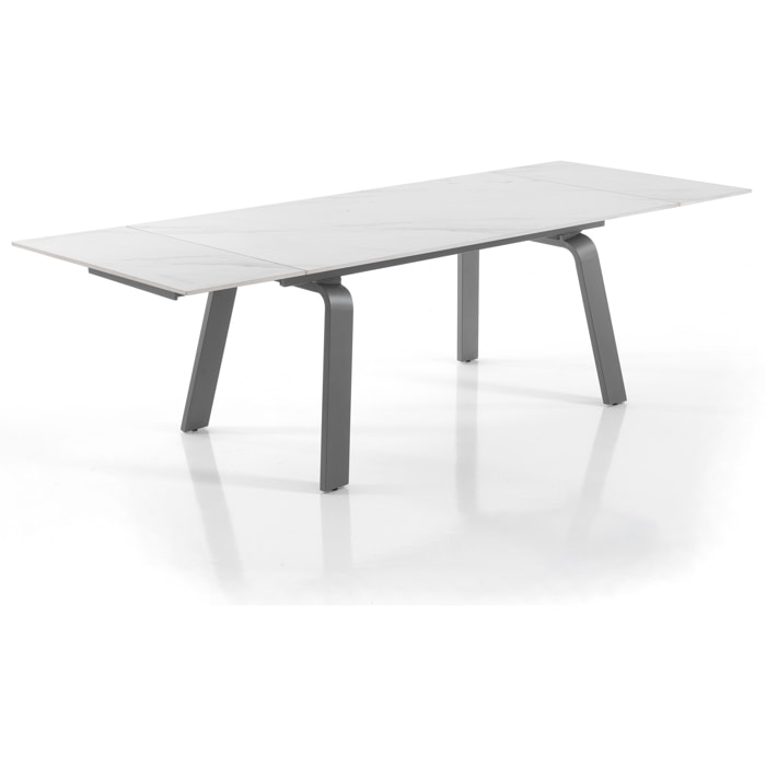 Tomasucci table extensible 
CONSIDÉRER LE MARBRE BLANC