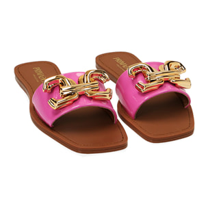 Zapatillas planas de charol rosas