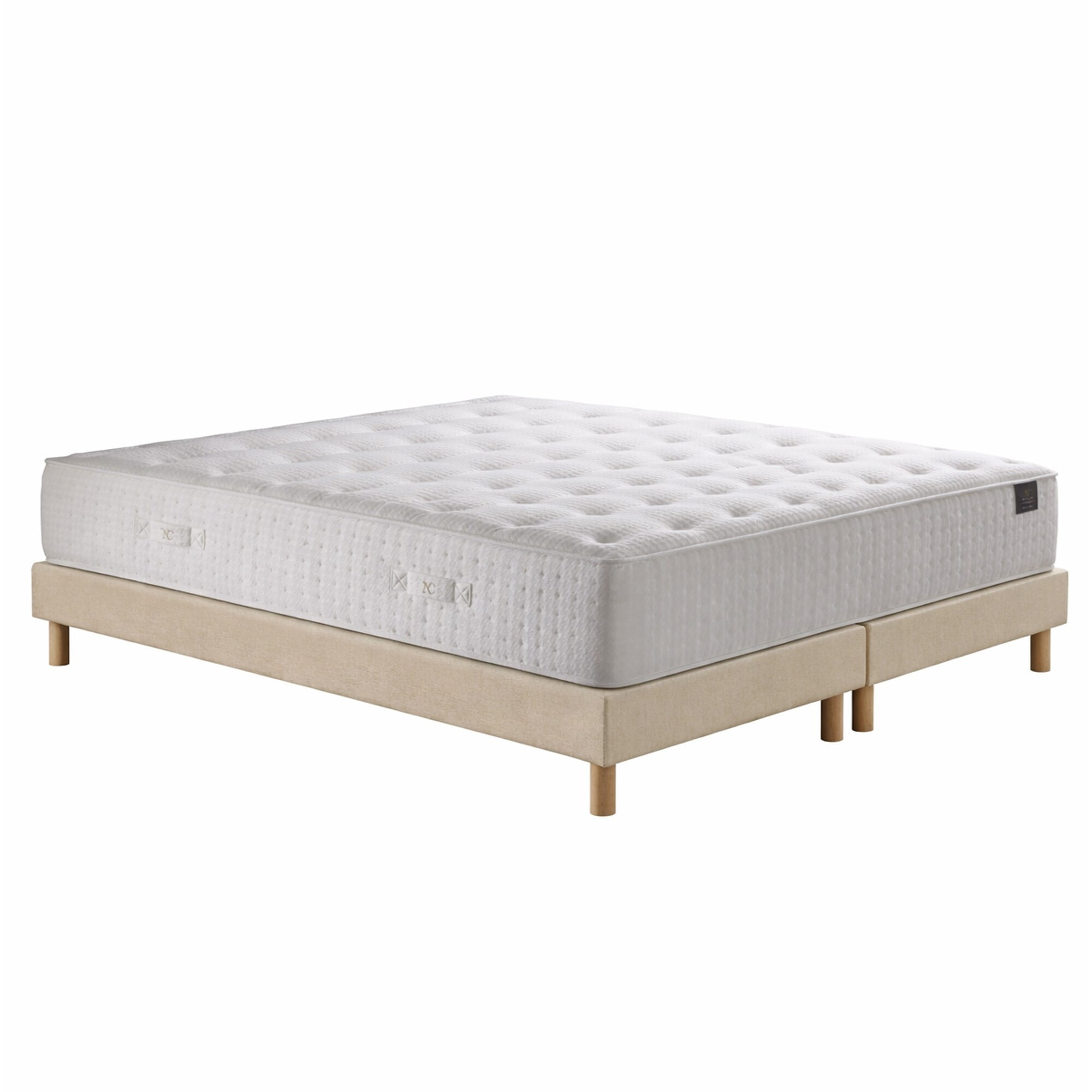 Ensemble matelas ressorts HÉLIOS, mémoire de forme, H31 cm, sommier beige