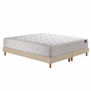 Ensemble matelas ressorts HÉLIOS, mémoire de forme, H31 cm, sommier beige