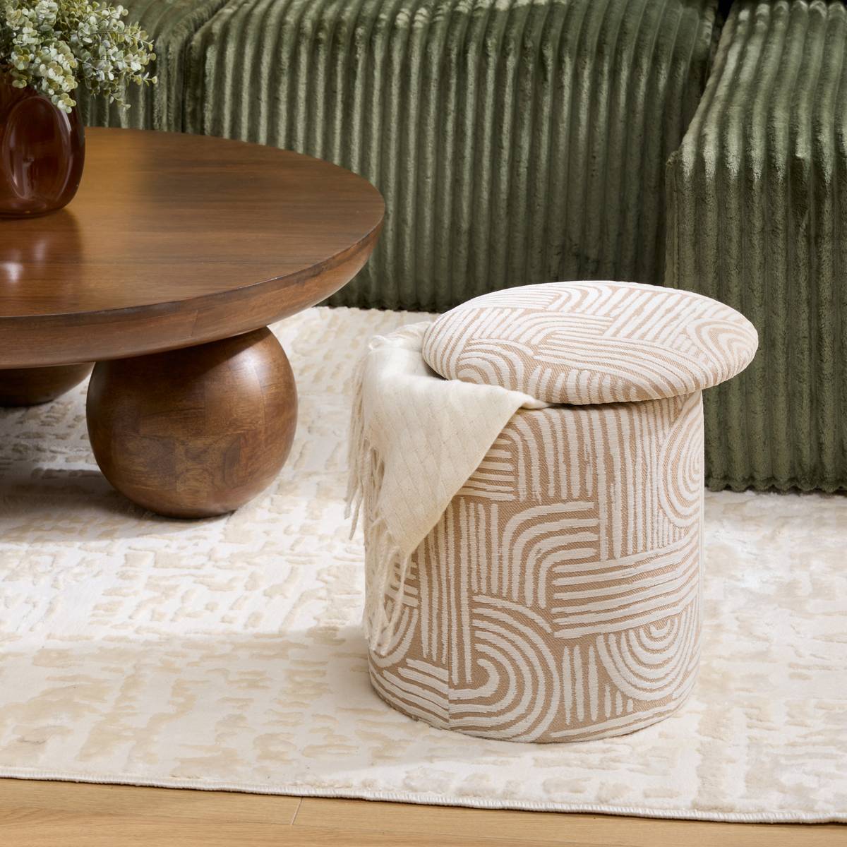 Pouf Coffre Nubo Beige 31x34cm