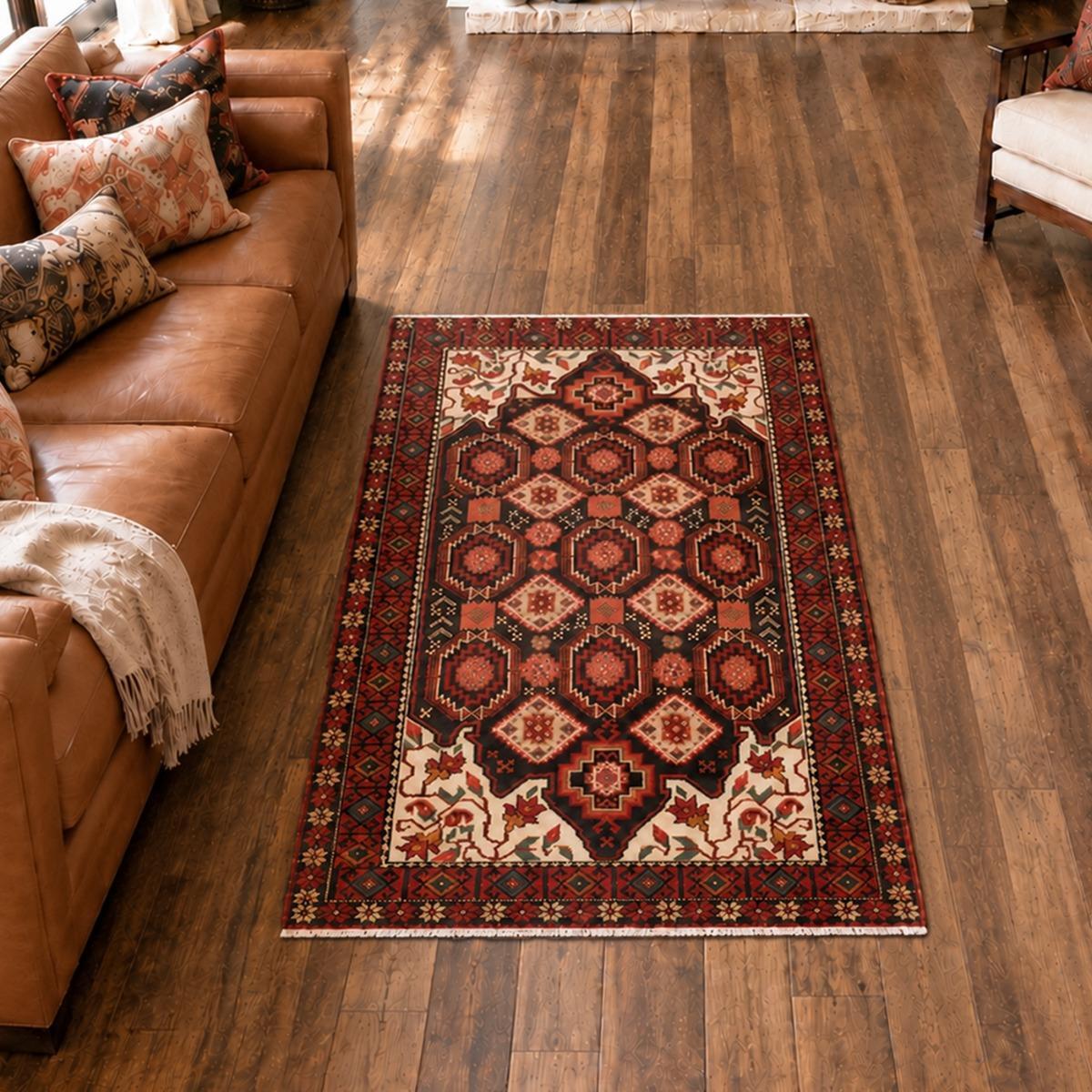 Tapis d'orient, motif oriental artisanal, noué main, AMAB