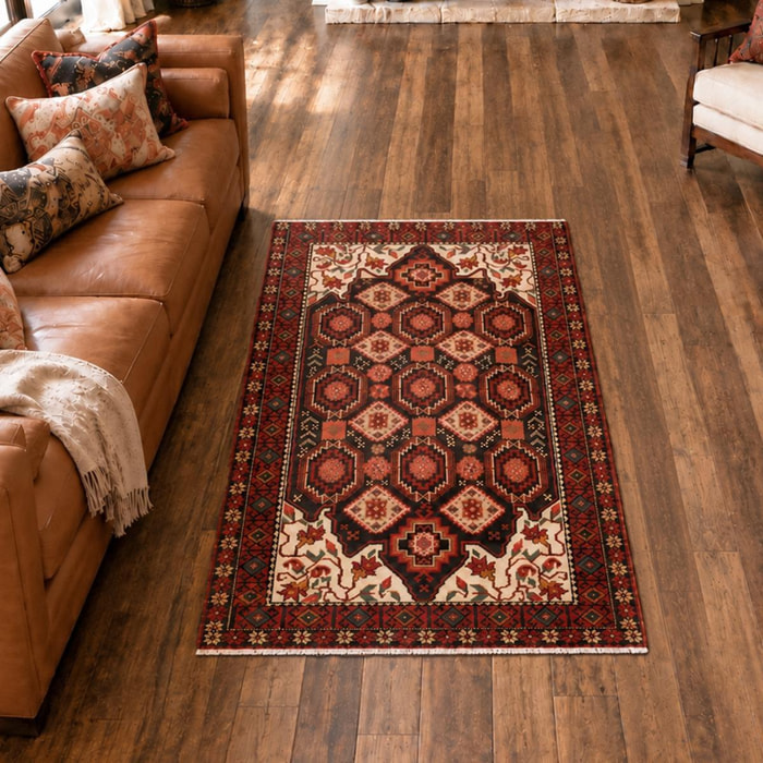 Tapis d'orient, motif oriental artisanal, noué main, AMAB
