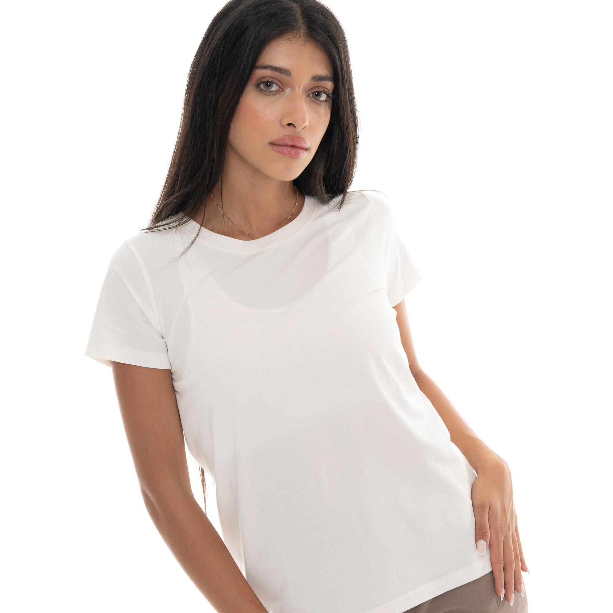 T-shirt donna a manica corta con placchetta Leone 1947 Never Without