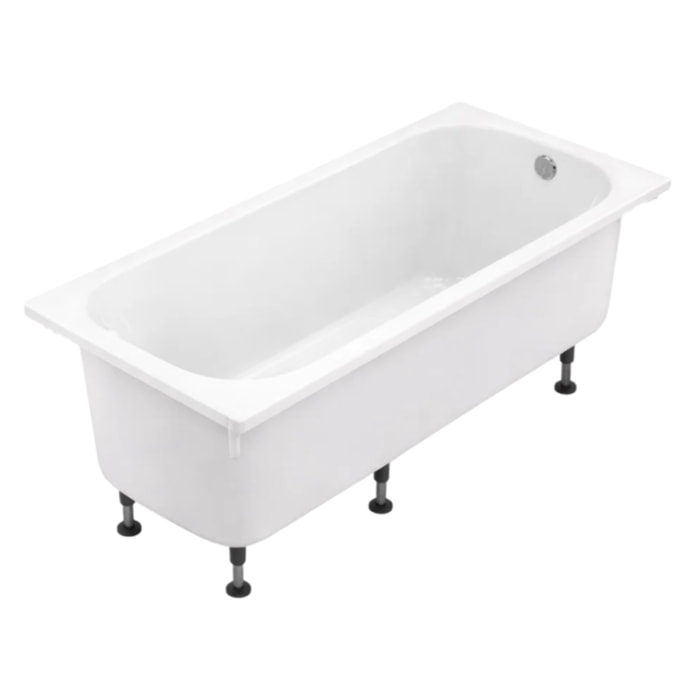 Baignoire droite 170 X 75 Brive avec vidage chromé