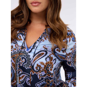 Fiorella Rubino - Blusa stampa paisley in viscosa - Blu