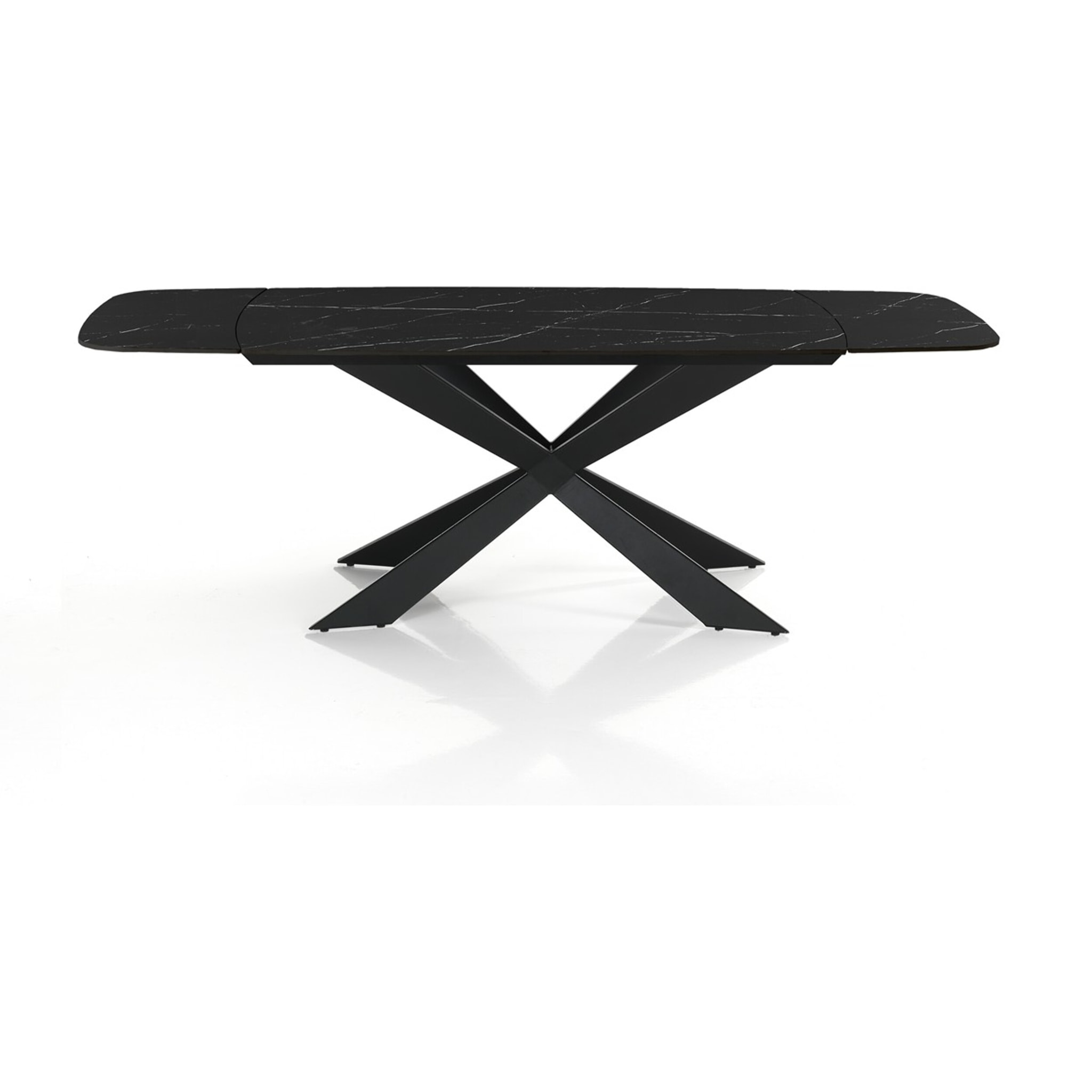 Tomasucci Table ovale extensible GEMY 160 en marbre noir - NOIR