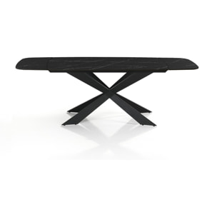 Tomasucci Table ovale extensible GEMY 160 en marbre noir - NOIR
