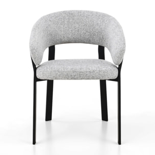 Lot de 2 chaises de salle à manger avec accoudoirs Tomasucci PIT, gris, H.80 L.59 P.60